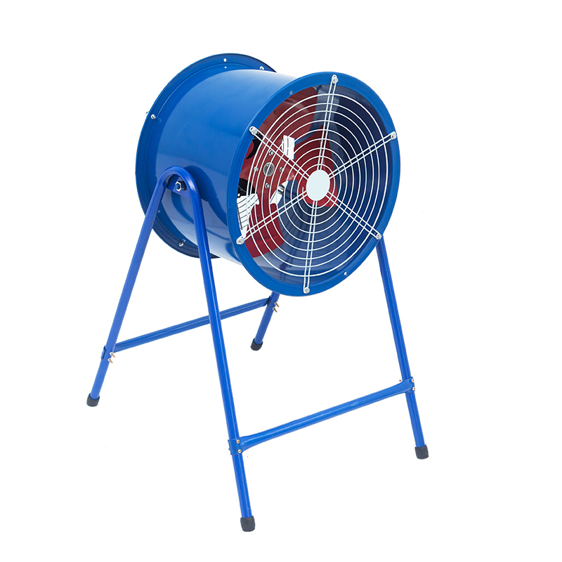 Blå pneumatisk lodret beslag Axial Flow Industrial Fan, højeffekt positionstype kraftfuld udstødningsventilator