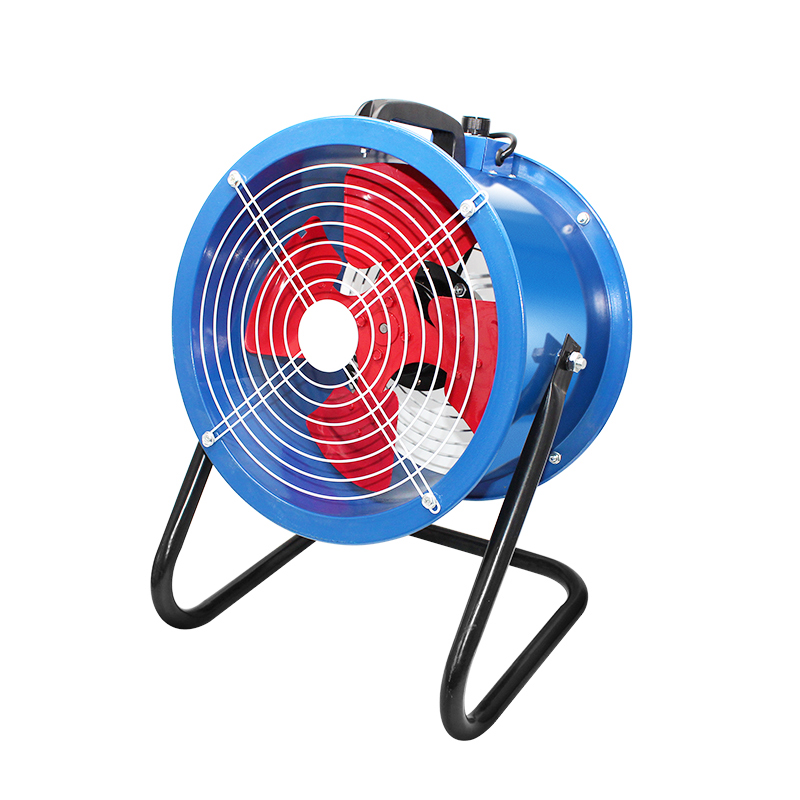 Kraftig bærbar gulvbestandig aksial flowventilator, højeffekt justerbar hastighedsgulv-stående aksial strømningsventilator