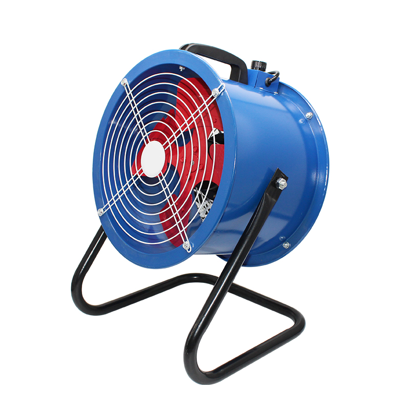 Kraftig bærbar gulvbestandig aksial flowventilator, højeffekt justerbar hastighedsgulv-stående aksial strømningsventilator
